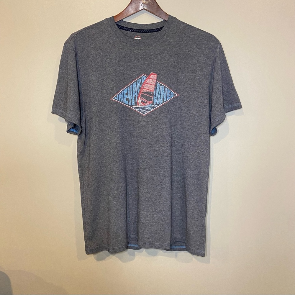Vineyard Vines Men's Dunes Tee Graphic T-Shirt in Gray Size Large